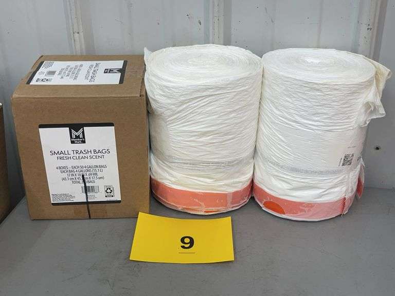 BOX OF 4-GALLON SMALL TRASH BAGS FRESH CLEAN SCENT