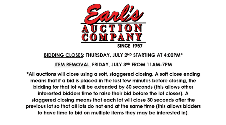 ENDS THURSDAY! ONLINE AUCTION 6/30-7/2 (PURPLE)