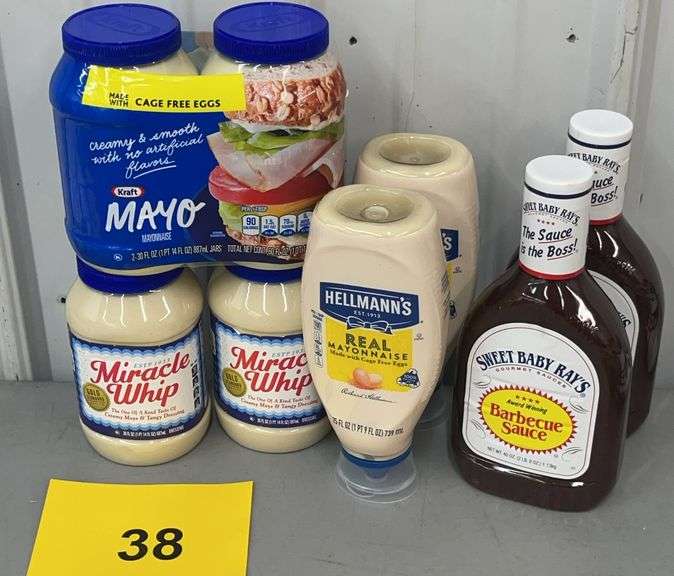 8PC CONDIMENT LOT - MAYO, MIRACLE WHIP & BBQ SAUCE