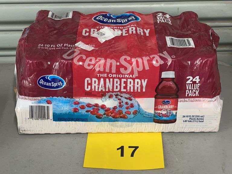 CASE OF OCEAN SPRAY CRANBERRY JUICE