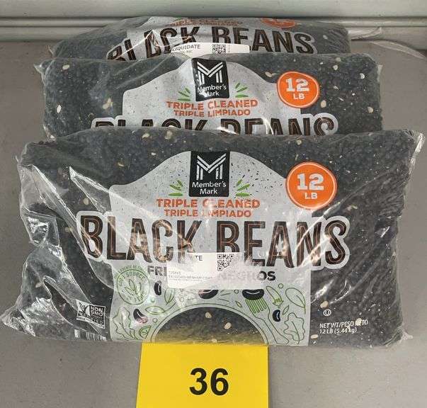 (3) BAGS OF BLACK BEANS 12LB
