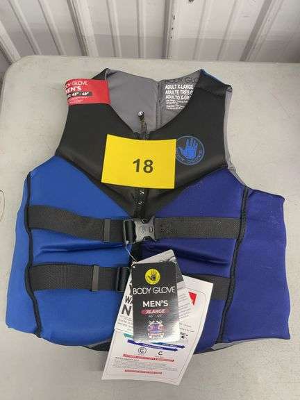 MENS BODY GLOVE LIFE VEST SIZE XL