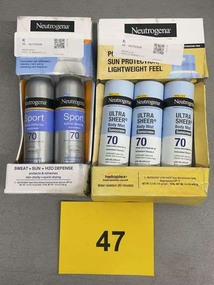 (2) PACKS OF NEUTROGENA SUNSCREEN