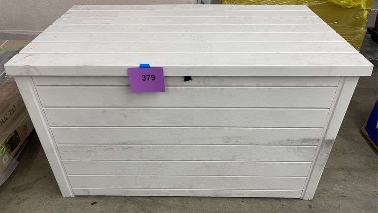 PRE OWNED KETER 170GAL DECK BOX - WHITE