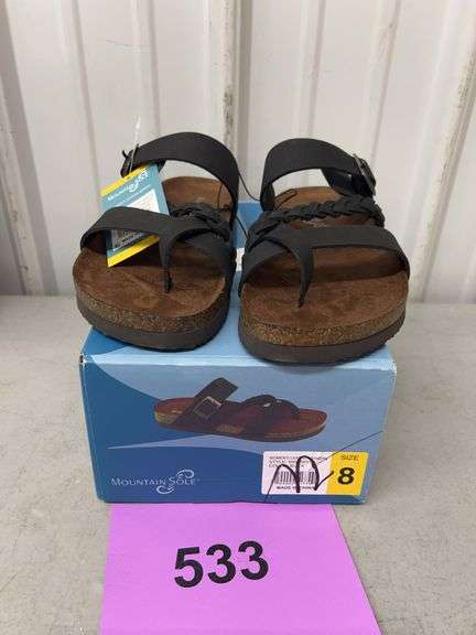 MOUNTAIN SOLE WOMENS SANDALS SIZE 8 - BLACK