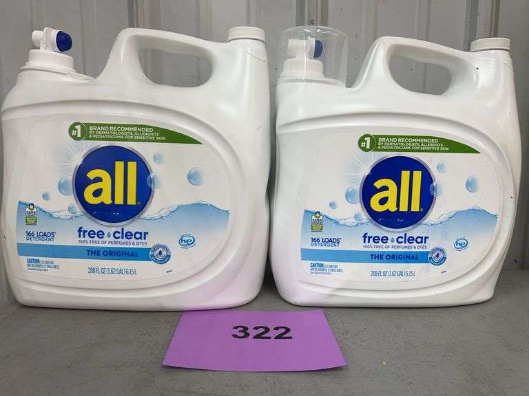 (2) JUGS OF ALL FREE & CLEAR LAUNDRY DETERGENT