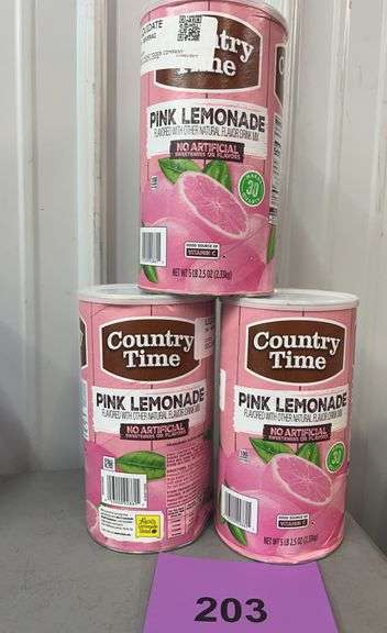 (3) CANISTERS OF COUNTRY TIME PINK LEMONADE