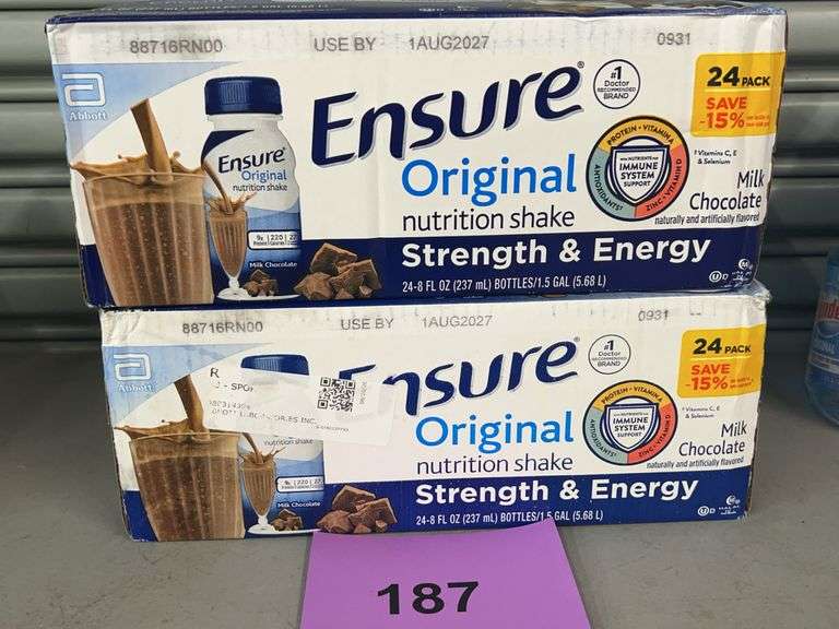 (2) BOXES OF ENSURE ORIGINAL MILK CHOCOLATE SHAKES