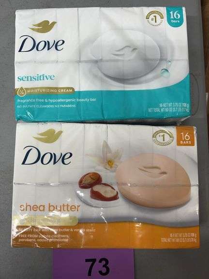 (2) PACKS OF DOVE BEAUTY BARS - SENSITIVE & SHEA