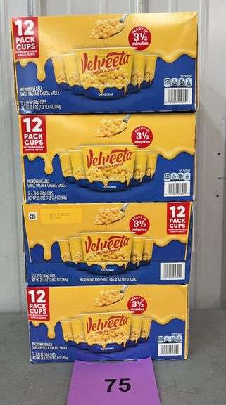 (4) BOXES OF VELVEETA SHELLS & CHEESE CUPS
