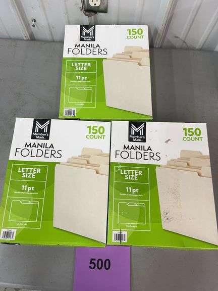 (3) BOXES OF MANILA FOLDERS - LETTER SIZE