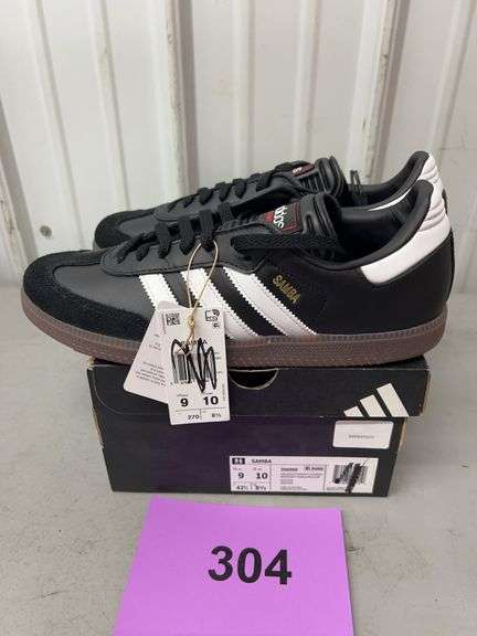 ADIDAS SAMBA MENS SHOES SIZE 9 - BLACK/WHITE IN BOX