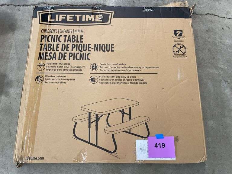 LIFETIME CHILDRENS PICNIC TABLE IN BOX - GREY