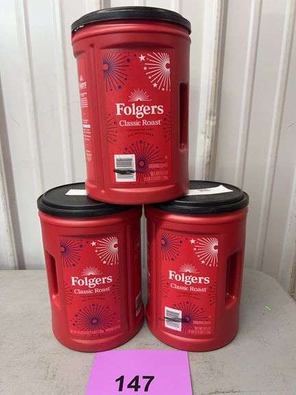 (3) CANISTERS OF FOLGERS CLASSIC ROAST COFFEE