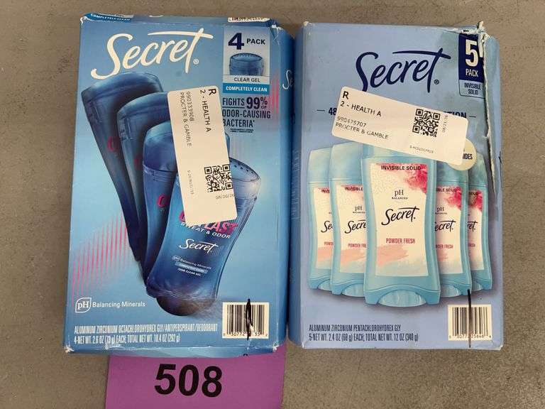 (2) BOXES OF SECRET DEODORANT