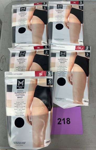 (5) PACKS OF WOMENS SUPERSOFT COTTON BRIEFS SIZE XL