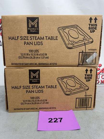 (2) BOXES OF HALF SIZE STEAM TABLE PAN LIDS