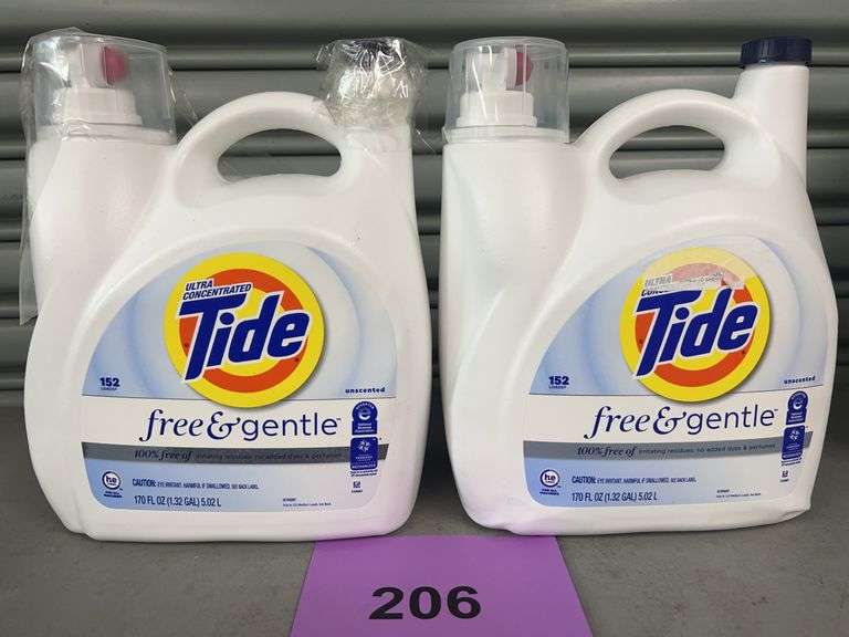 (2) JUGS OF TIDE FREE & GENTLE LAUNDRY DETERGENT