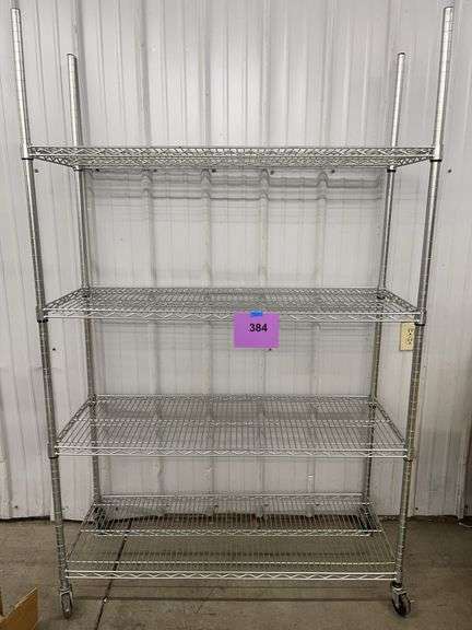 AS IS - CHROME 4-SHELF STORAGE RACK