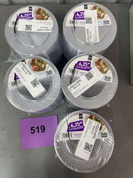 (5) PACKS OF 6.25 IN CLEAR PLASTIC PLATES