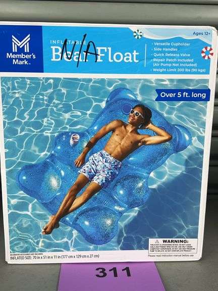INFLATABLE POOL FLOAT IN BOX - BLUE