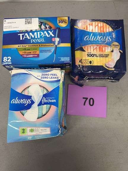 3PC FEMININE CARE LOT - TAMPAX PEARL & ALWAYS PADS