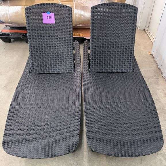 (2) KETER GRENADA SUN LOUNGER CHAIRS - BLACK