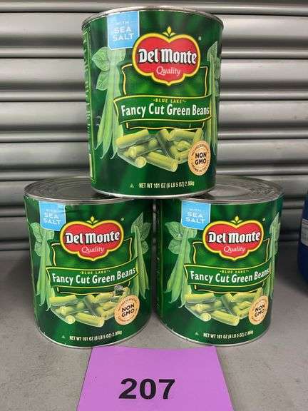 (3) CANS OF DEL MONTE FANCY CUT GREEN BEANS
