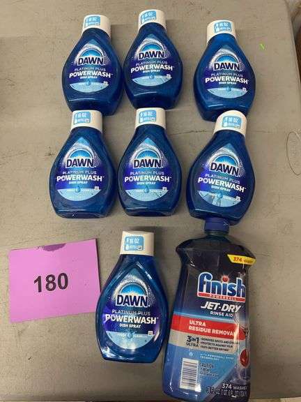 (7) BOTTLES OF DAWN PLATINUM PLUS POWERWASH & FINISH AID