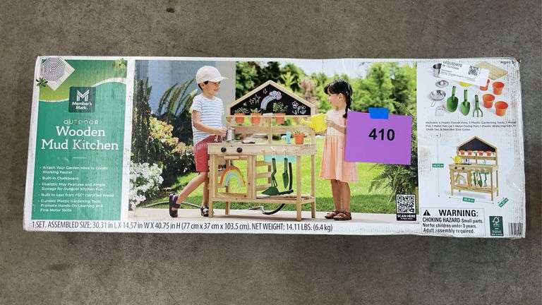 KIDS OUTDOOR WOODEN MUD KITCHEN IN BOX