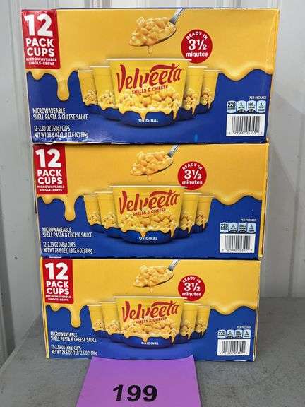 (3) BOXES OF VELVEETA SHELLS & CHEESE CUPS
