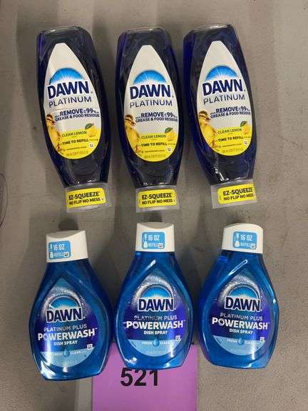6PC DAWN LOT - PLATINUM EZ SQUEEZE & POWERWASH DISH SPRAY