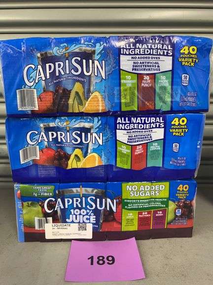 (3) PACKS OF CAPRI SUN VARIETY 40 POUCHES