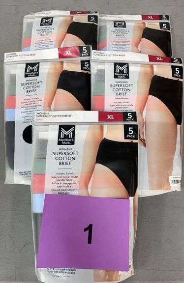 (5) PACKS OF WOMENS SUPERSOFT COTTON BRIEFS SIZE XL