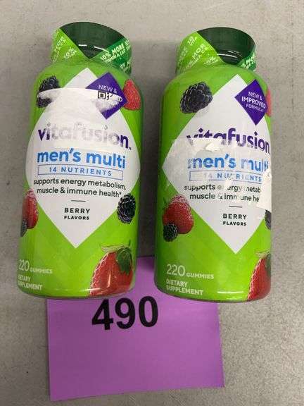 (2) BOTTLES OF VITAFUSION MENS MULTI BERRY GUMMIES