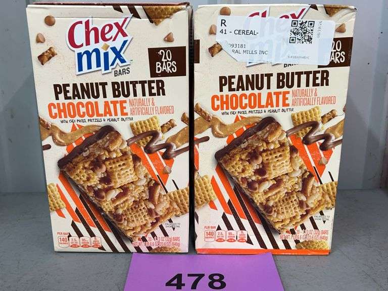 (2) BOXES OF CHEX MIX PEANUT BUTTER CHOCOLATE BARS