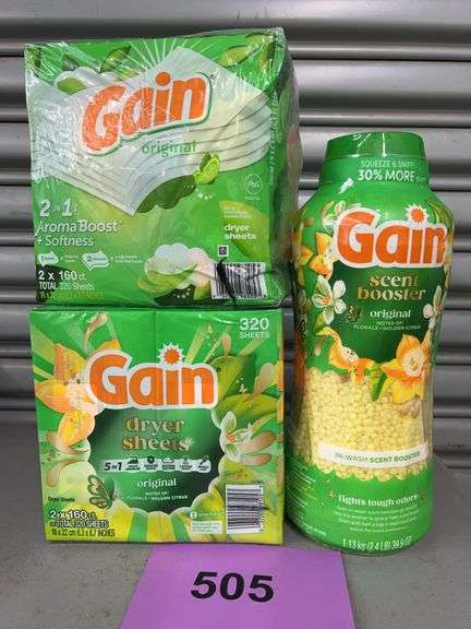 3PC GAIN LAUNDRY LOT - DRYER SHEETS & SCENT BOOSTER