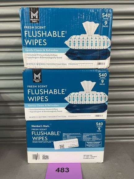 (3) BOXES OF FRESH SCENT FLUSHABLE WIPES