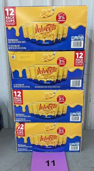 (4) BOXES OF VELVEETA SHELLS & CHEESE CUPS
