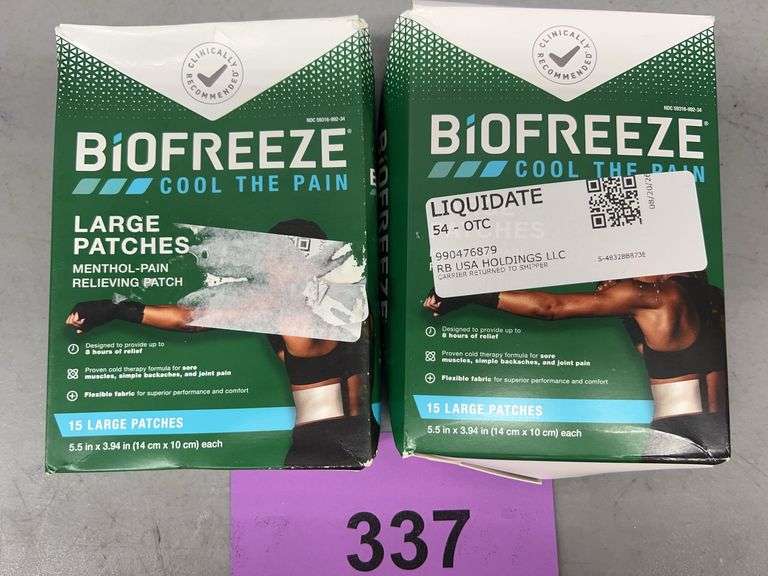 (2) PACKS OF BIOFREEZE MENTHOL PAIN RELIEVING PATCHES