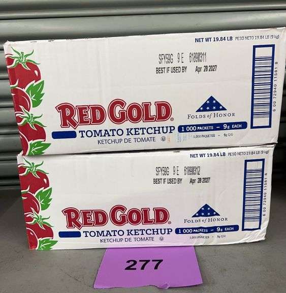 (2) BOXES OF RED GOLD TOMATO KETCHUP PACKETS