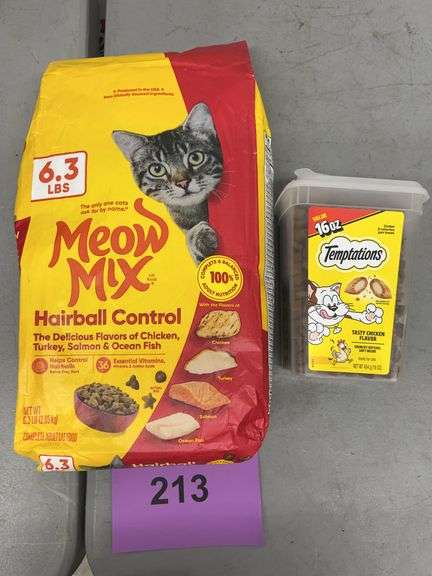 CAT FOOD LOT - MEOW MIX 6.3 LB & TEMPTATIONS