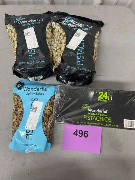 4PC WONDERFUL PISTACHIOS LOT - BAGS & SNACK PACKS