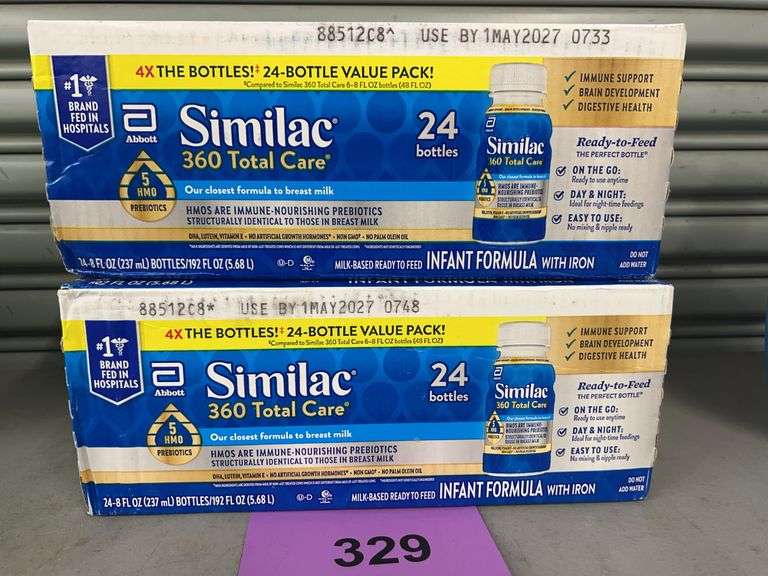 (2) BOXES OF SIMILAC 360 TOTAL CARE 24-BOTTLE INFANT FORMULA
