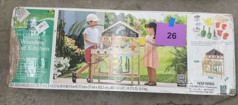 KIDS OUTDOOR WOODEN MUD KITCHEN IN BOX