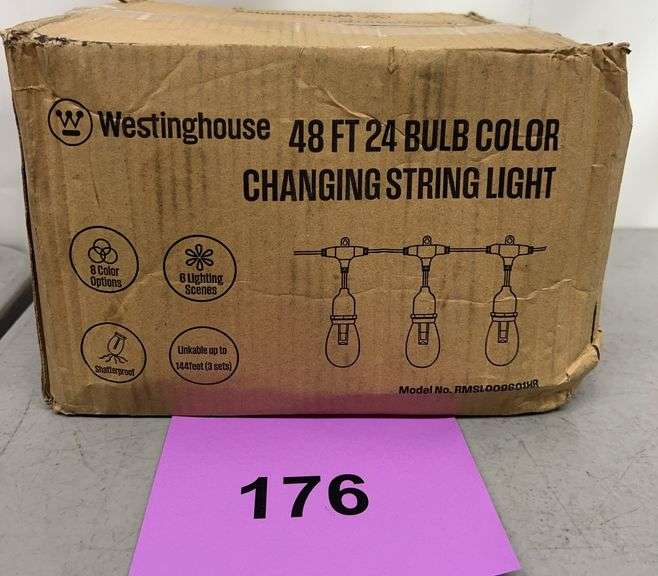 WESTINGHOUSE 48FT 24 BULB COLOR CHANGING STRING LIGHT IN BOX