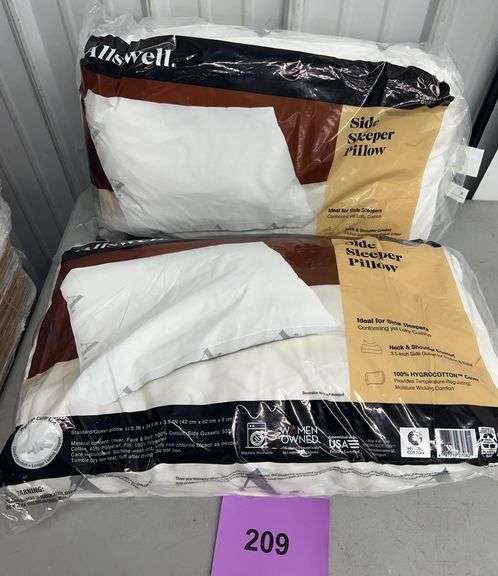 (2) ALLSWELL SIDE SLEEPER PILLOWS