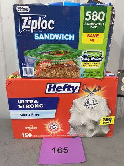 ZIPLOC SANDWICH BAGS & HEFTY TRASH BAGS