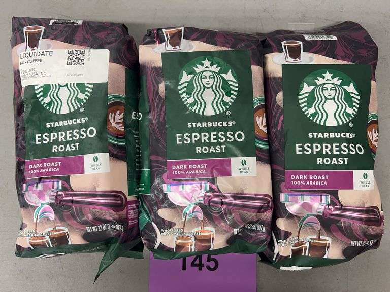 (3) BAGS OF STARBUCKS ESPRESSO ROAST WHOLE BEAN