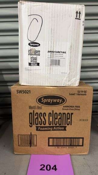 CASE OF SPRAYWAY GLASS CLEANER & STAINLESS STEEL CLEANER